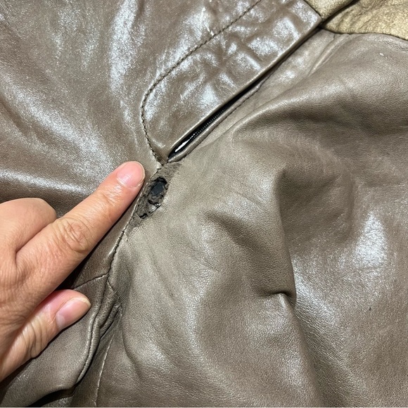 DKNY women’s 100% leather boot cut tuxedo trim pants size 6 Brown Vintage Y2K - Picture 5 of 16